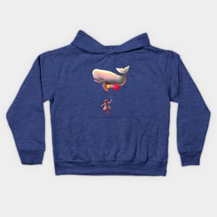 Whale and balloons Kids Hoodie